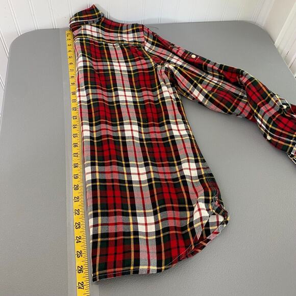 LRL Ralph Lauren Womens Button Up Top Medium Plaid Flannel Western Equestrian - Picture 8 of 9